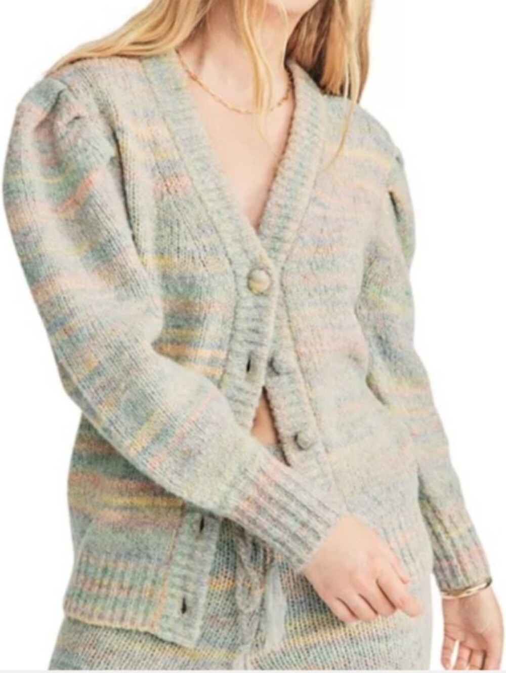 LoveShackFancy Wilford Boyfriend Cardigan in Autumn Rainbow Size S